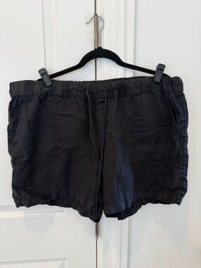 Caslon 5” Linen Drawstring Shorts Size XL Black